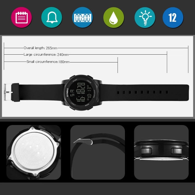 SYNOKE 9002 Men Outdoor Waterproof Sports Watch Multifunctional Luminous Digital Watch, Army Green, Black