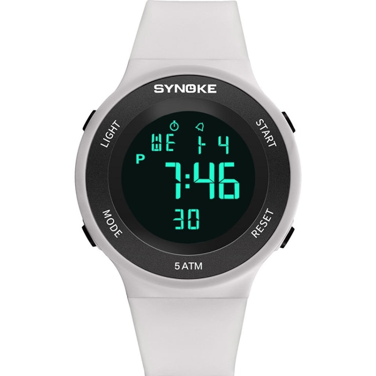 SYNOKE 9199 Student Waterproof Luminous LED Electronic Watch, Black White, Black, White