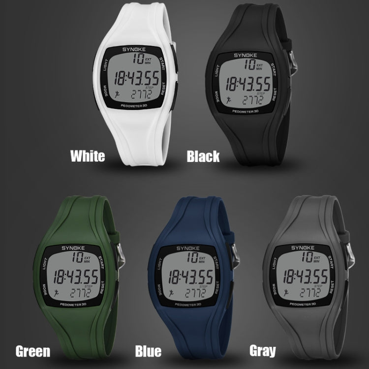 SYNOKE 9105 Multifunctional Sports Time Record Waterproof Pedometer Electronic Watch, Army Green, Gray, Navy Blue, Black, White
