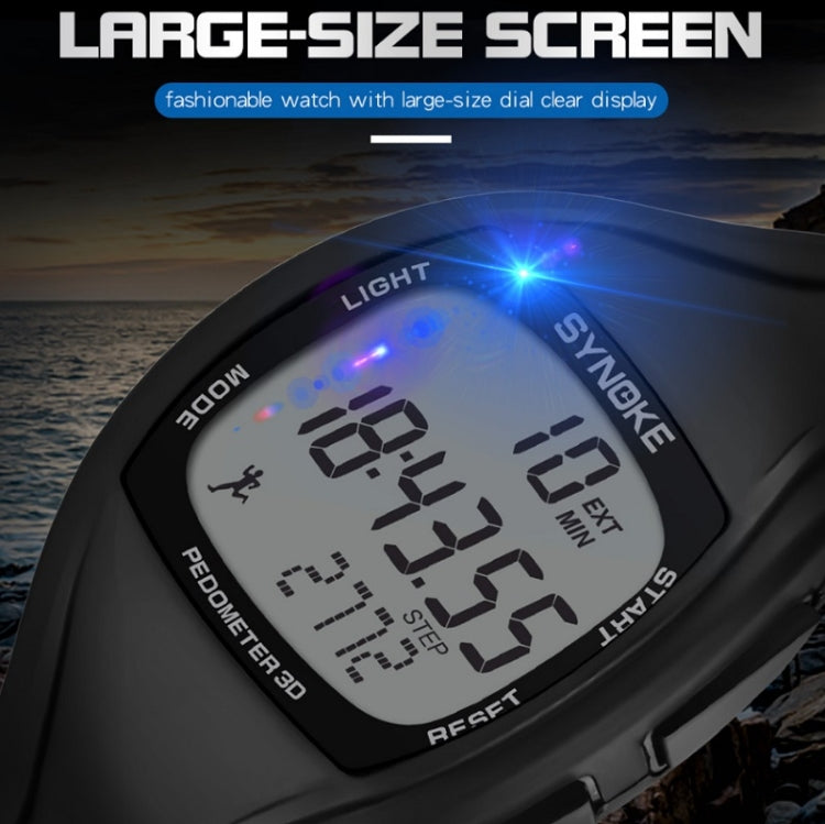 SYNOKE 9105 Multifunctional Sports Time Record Waterproof Pedometer Electronic Watch, Army Green, Gray, Navy Blue, Black, White