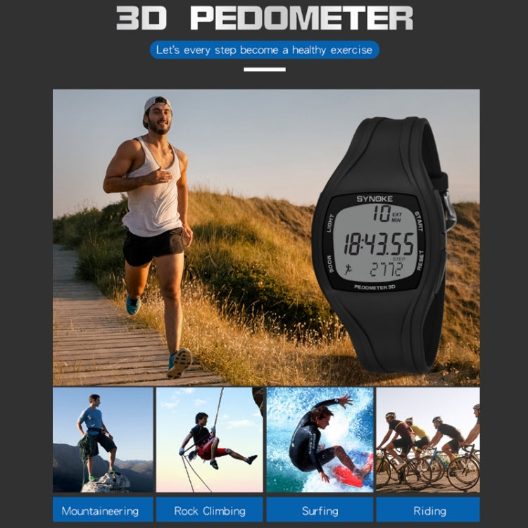 SYNOKE 9105 Multifunctional Sports Time Record Waterproof Pedometer Electronic Watch, Army Green, Gray, Navy Blue, Black, White