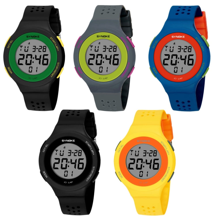 SYNOKE 67866 Swimming Waterproof Porous Breathable Silicone Strap Sports  LED Electronic Watch, Black Green, Gray, Sapphire, Black, Yellow