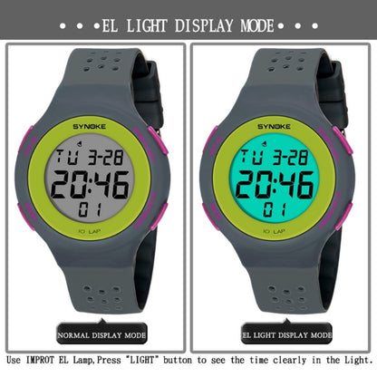 SYNOKE 67866 Swimming Waterproof Porous Breathable Silicone Strap Sports  LED Electronic Watch, Black Green, Gray, Sapphire, Black, Yellow