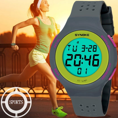 SYNOKE 67866 Swimming Waterproof Porous Breathable Silicone Strap Sports  LED Electronic Watch, Black Green, Gray, Sapphire, Black, Yellow