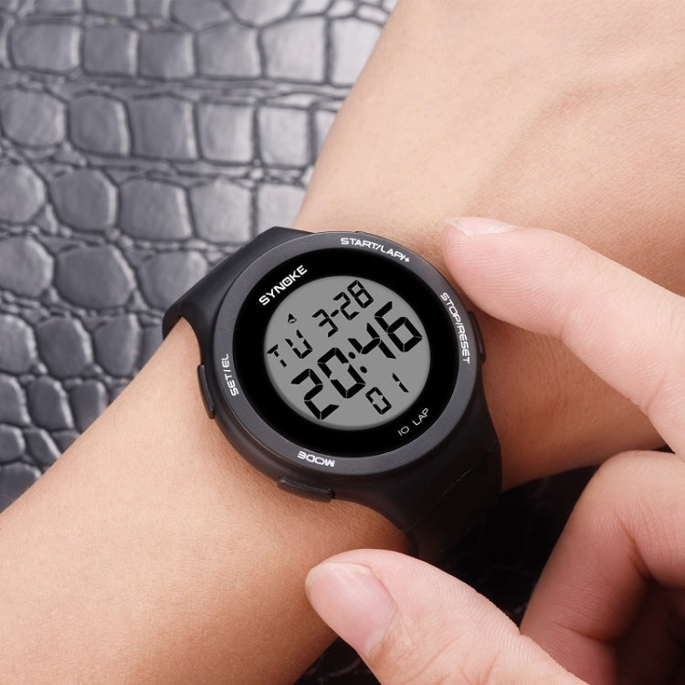 SYNOKE 67866 Swimming Waterproof Porous Breathable Silicone Strap Sports  LED Electronic Watch, Black Green, Gray, Sapphire, Black, Yellow