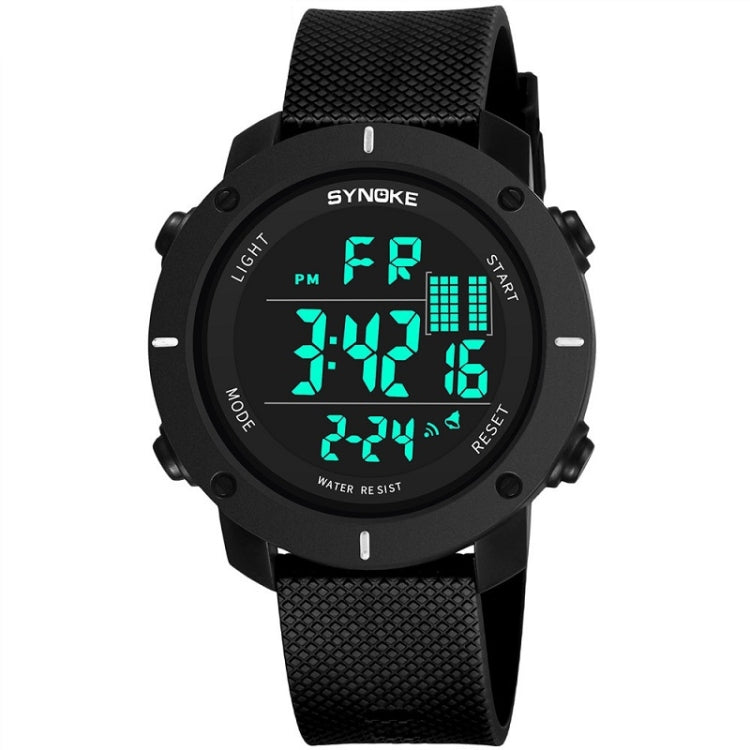 SYNOKE 9658 Student Outdoor Multi-Function Waterproof Large Dial Sports Electronic Watch, Black Silver, Military Green, Gray, Black