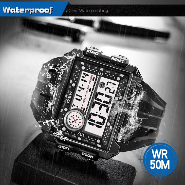 SYNOKE 6861 Outdoor Luminous Waterproof Multi-Function Square Large Screen Display Sports Electronic Watch, TBD0601628701E, TBD0601628701B, TBD0601628701C, TBD0601628701D, TBD0601628701A