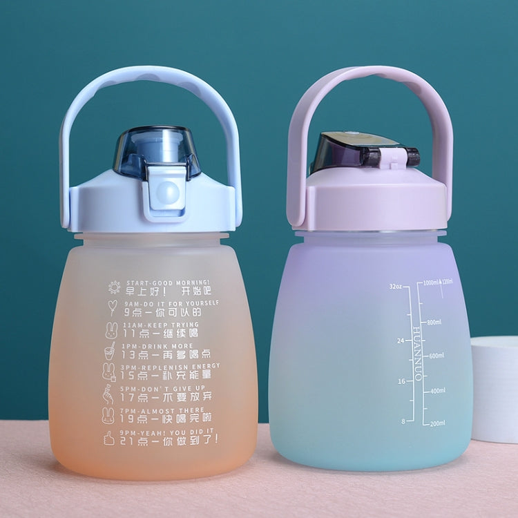 Portable Large Belly Water Cup High Temperature & Drop Resistant Straw Cup, 1.1L