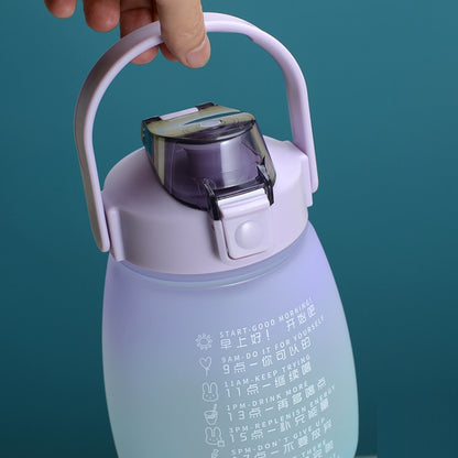 Portable Large Belly Water Cup High Temperature & Drop Resistant Straw Cup, 1.1L