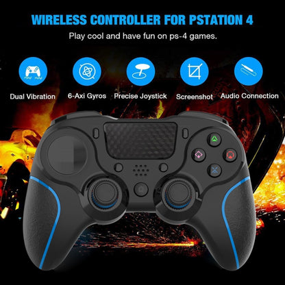 MB-P913 PC Six-Axis Somatosensory Back Key Programming Dual Vibration Bluetooth Gamepad For PS4 Pro, Red Black, Blue Black, Black White, Black