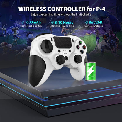 MB-P913 PC Six-Axis Somatosensory Back Key Programming Dual Vibration Bluetooth Gamepad For PS4 Pro, Red Black, Blue Black, Black White, Black