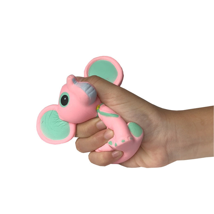 2 PCS Children Slow Rebound Cute Cartoon Elephant Decompression Toy, Pink, Purple, Blue