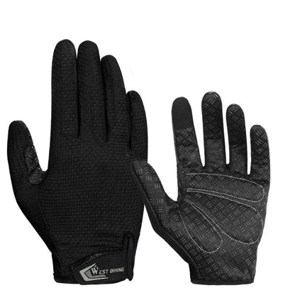 WEST BIKING YP0211223 Full-Finger Gloves For Cycling Shock Absorption Non-Slip Touch Screen Gloves, M, XL, L