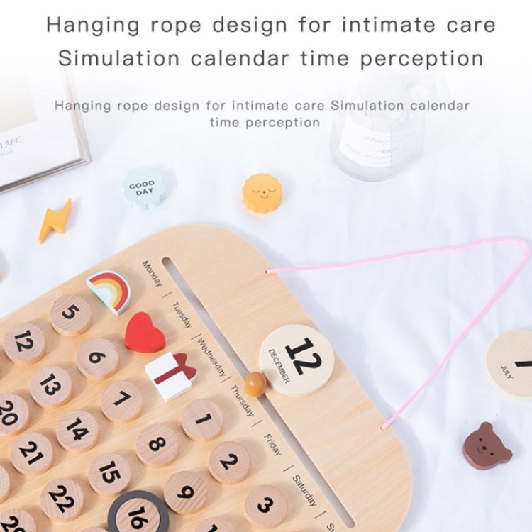 Children Room Wooden Perpetual Calendar Baby Cognitive Desktop Pendant, Spec:, Plywood TC