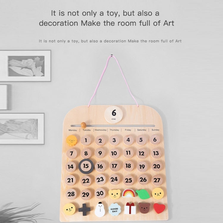 Children Room Wooden Perpetual Calendar Baby Cognitive Desktop Pendant, Spec:, Plywood TC