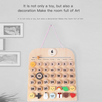 Children Room Wooden Perpetual Calendar Baby Cognitive Desktop Pendant, Spec:, Plywood TC