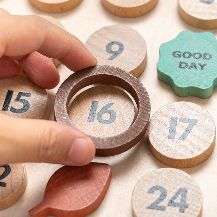 Children Room Wooden Perpetual Calendar Baby Cognitive Desktop Pendant, Spec:, Plywood TC