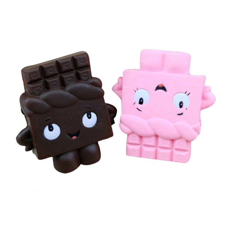 2 PCS TTPU1225 Slow Rebound Cartoon Cute Chocolate Decompression Toy, Pink, Brown