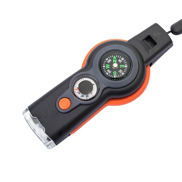 2 PCS 7 In 1 Multifunctional Field Survival Tool Compass Magnifying Glass Whistle, 7 In 1 Survival Tool