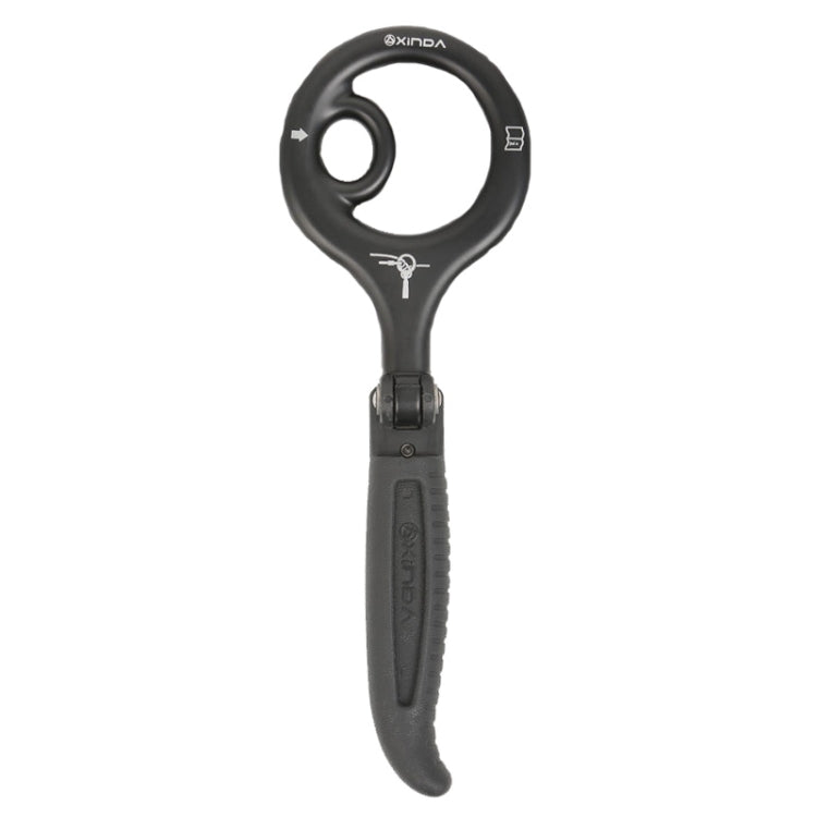XINDA H9735 9-Ring Descender Mountaineering Rock Climbing Equipment High-Altitude Fast Escape Landing Gear, Black, Gold, Gray