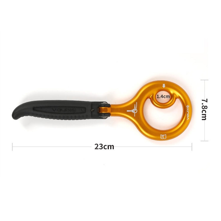 XINDA H9735 9-Ring Descender Mountaineering Rock Climbing Equipment High-Altitude Fast Escape Landing Gear, Black, Gold, Gray