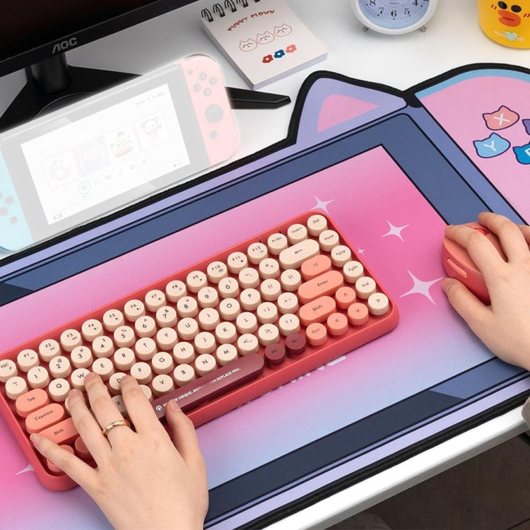 Cute Cat Ear Computer Keyboard Desk Pad Mouse Pad, 400 x 800 x 2mm