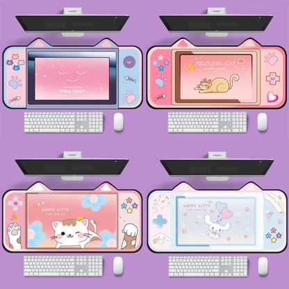 Cute Cat Ear Computer Keyboard Desk Pad Mouse Pad, 400 x 800 x 2mm