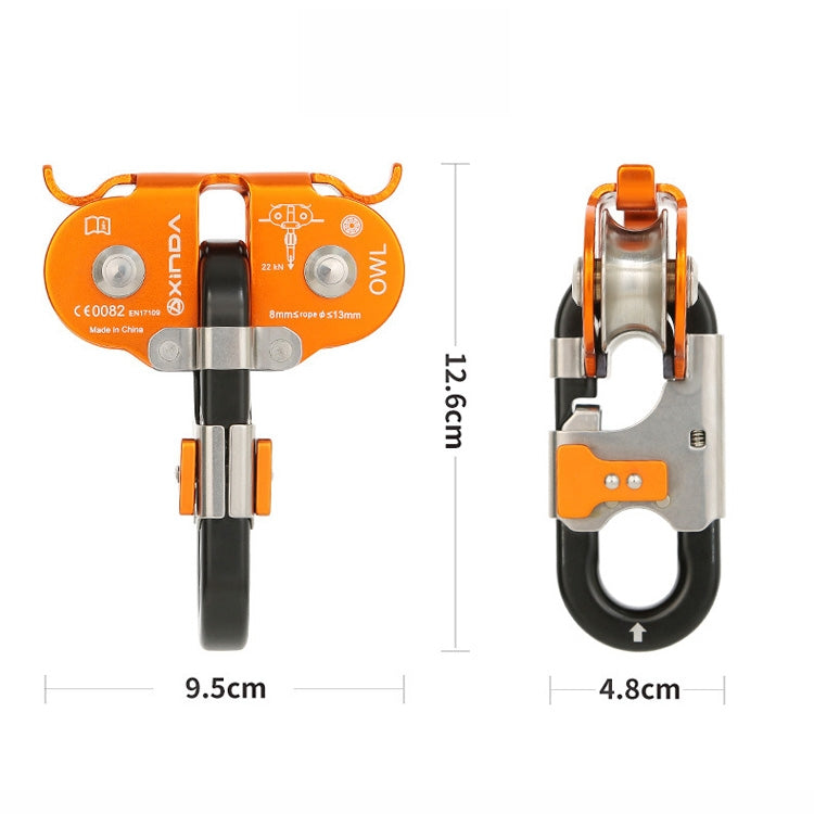 XINDA XD-Q9751 Outdoor Jungle Rope Overhead Crossing Tandem Double Pulley, XINDA XD-Q9751(Gray)
