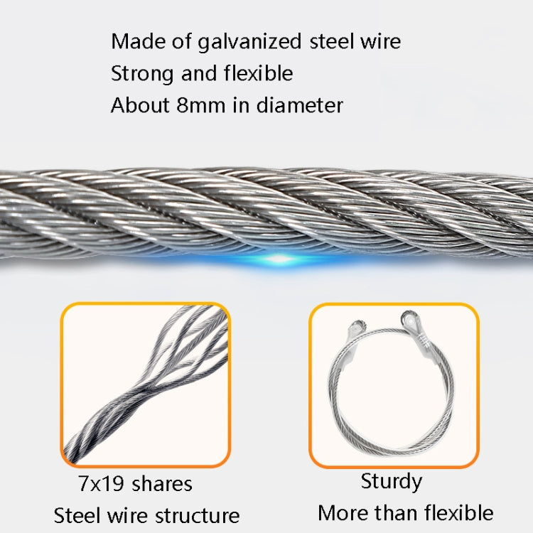 XINDA XD-S9852 Steel Cable Anchor Point Climbing Aerial Work Rescue Steel Wire Rope, Size:, 100cm, 150cm, 200cm