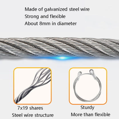XINDA XD-S9852 Steel Cable Anchor Point Climbing Aerial Work Rescue Steel Wire Rope, Size:, 100cm, 150cm, 200cm