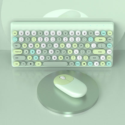 FV-W10  86-Keys 2.4G Wireless Keyboard and Mouse Set, Retro Lipstick, Pink Mixed, Green Mixed, Blue Mixed