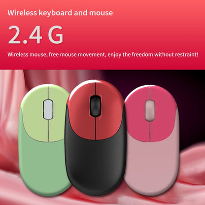 FV-W10  86-Keys 2.4G Wireless Keyboard and Mouse Set, Retro Lipstick, Pink Mixed, Green Mixed, Blue Mixed