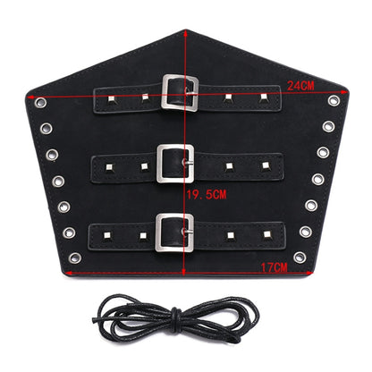 P01994 Men Leather Bracer Personality Punk Riding Arm Guard, Geometry Rivet