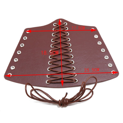 P01901 Simple Wax Wire Woven Leather Wristband Locomotive Riding Arm Guard, Wax Wire