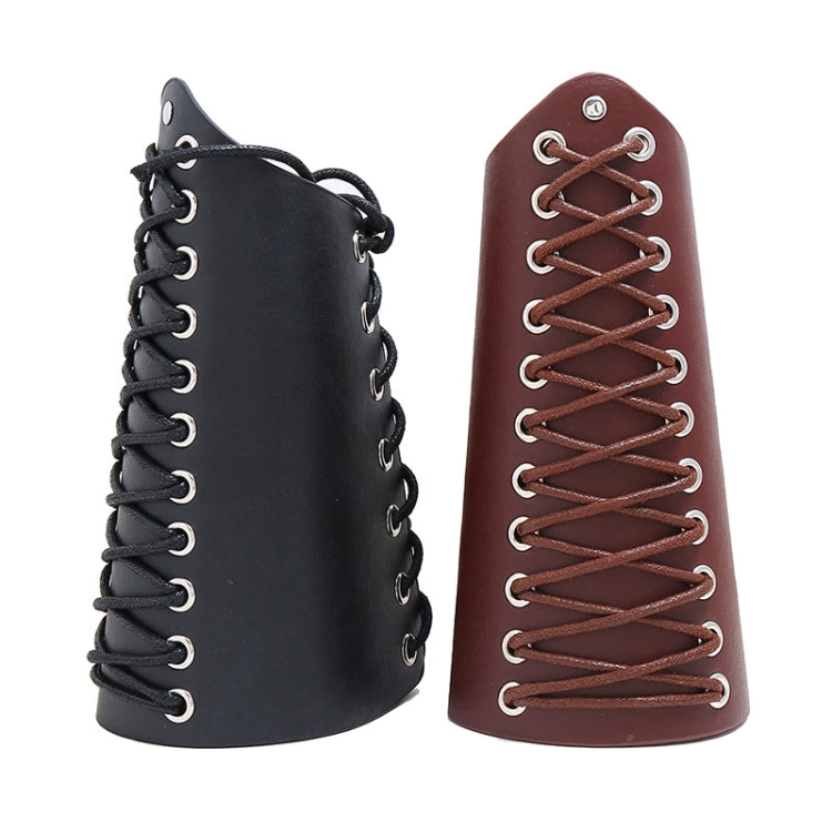 P01901 Simple Wax Wire Woven Leather Wristband Locomotive Riding Arm Guard, Wax Wire