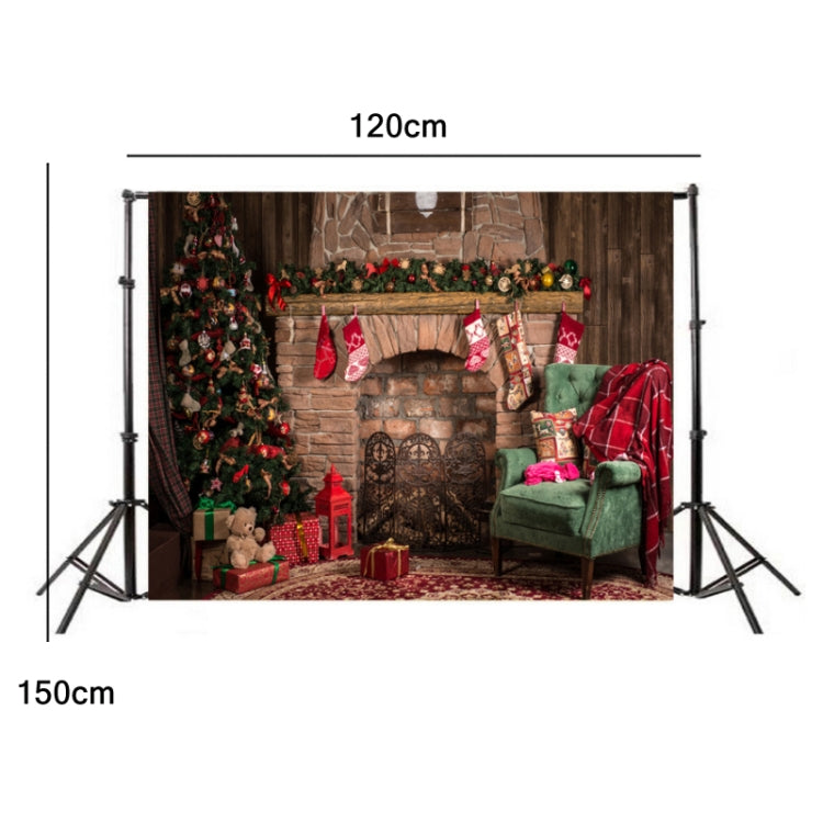 2.1m x 1.5m 3D Christmas Fireplace Studio Background Cloth, Christmas Fireplace