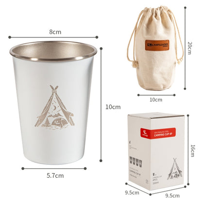 4 PCS / Set Outdoor Picnic Stainless Steel Cup, With Storage Bag (White), With Storage Bag (Black), With Storage Bag (Army Green), With Storage Bag (Dark Blue), With Storage Bag+Silicone Holder (White), With Storage Bag+Silicone Holder (Black)