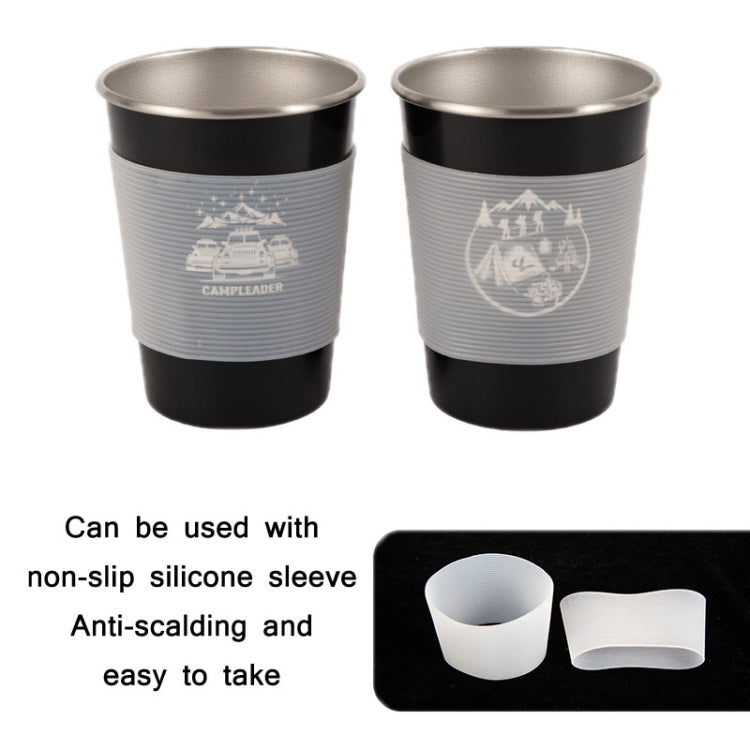 4 PCS / Set Outdoor Picnic Stainless Steel Cup, With Storage Bag (White), With Storage Bag (Black), With Storage Bag (Army Green), With Storage Bag (Dark Blue), With Storage Bag+Silicone Holder (White), With Storage Bag+Silicone Holder (Black)