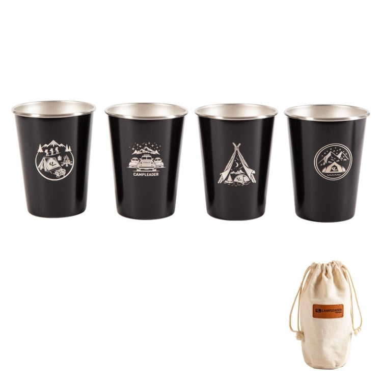 4 PCS / Set Outdoor Picnic Stainless Steel Cup, With Storage Bag (White), With Storage Bag (Black), With Storage Bag (Army Green), With Storage Bag (Dark Blue), With Storage Bag+Silicone Holder (White), With Storage Bag+Silicone Holder (Black)