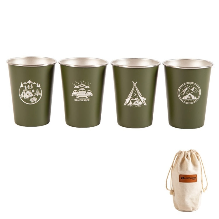 4 PCS / Set Outdoor Picnic Stainless Steel Cup, With Storage Bag (White), With Storage Bag (Black), With Storage Bag (Army Green), With Storage Bag (Dark Blue), With Storage Bag+Silicone Holder (White), With Storage Bag+Silicone Holder (Black)