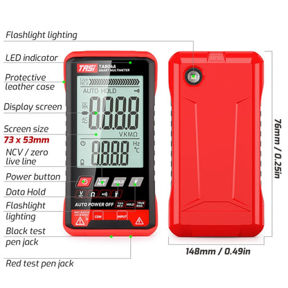 Digital Intelligent Multimeter OHM NCV Voltage Meter, TA804A Auto, TA804B Auto + Manual Color Screen