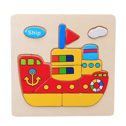 Children Educational Toy Wooden Cartoon Jigsaw Puzzle, Airplane, Cat, Friut, Train, Rooster, Fox, Ship, Pony, Crab, Cow, Fish, Mouse, Grape, Cherry, Pineapple, Bear, Rocket, Helicopter, Deer, Turtle, Truck, Excavator, Helium Balloon, Dragonfly