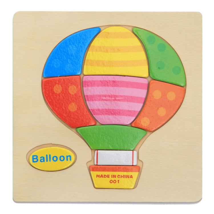 Children Educational Toy Wooden Cartoon Jigsaw Puzzle, Airplane, Cat, Friut, Train, Rooster, Fox, Ship, Pony, Crab, Cow, Fish, Mouse, Grape, Cherry, Pineapple, Bear, Rocket, Helicopter, Deer, Turtle, Truck, Excavator, Helium Balloon, Dragonfly