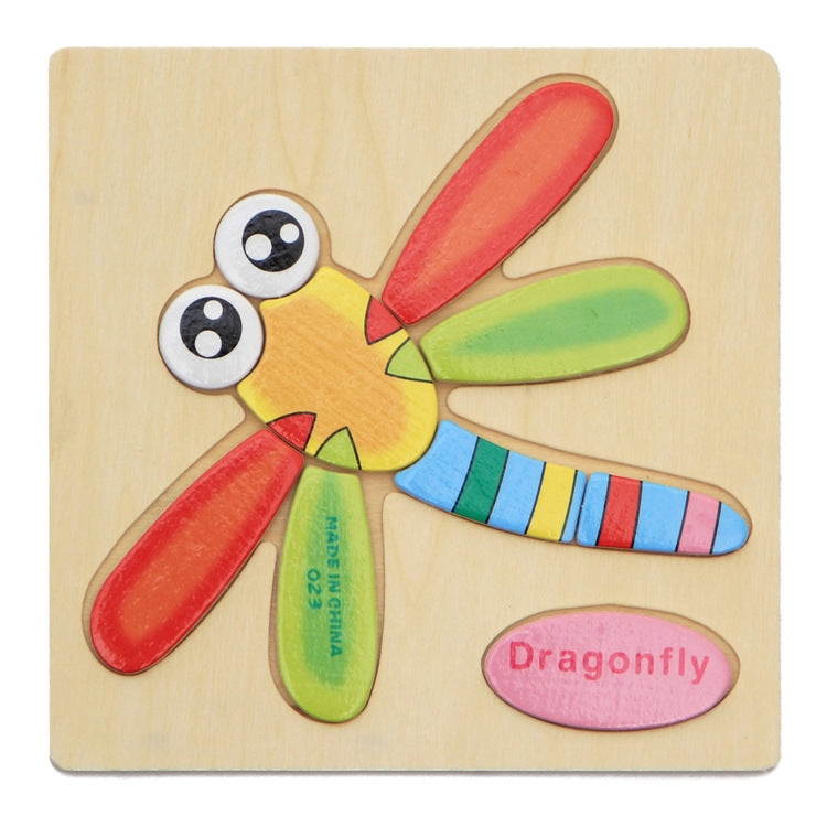 Children Educational Toy Wooden Cartoon Jigsaw Puzzle, Airplane, Cat, Friut, Train, Rooster, Fox, Ship, Pony, Crab, Cow, Fish, Mouse, Grape, Cherry, Pineapple, Bear, Rocket, Helicopter, Deer, Turtle, Truck, Excavator, Helium Balloon, Dragonfly