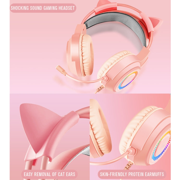 Shipadoo LD-122 4 in 1 Girly Glowing Keyboard + Mouse + Earphone + Mouse Pad Set, Pink Punk, Black Punk