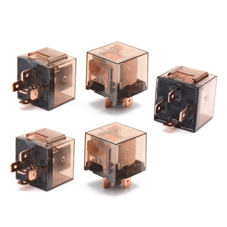 5 PCS 100A Automotive Relay With Indicator Light, 12V 4 Plug 100A, 12V 5 Plug 100A, 24V 4 Plug 100A, 24V 5 Plug 100A