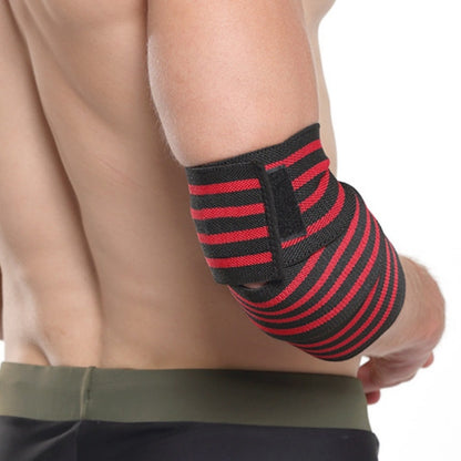 Lengthening Exercise Wrap Bandage Elbow Pads, Elbow Pads(Four Red Stripes)