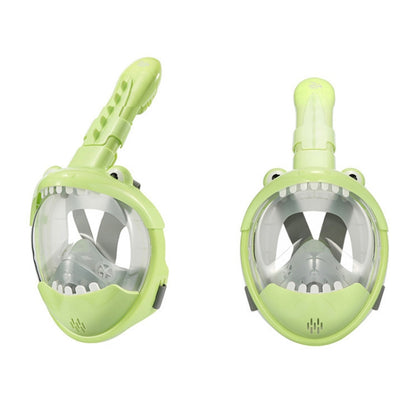 Cartoon Kids Full Dry Diving Mask Swimming Anti-Fog Snorkeling Mask, XS