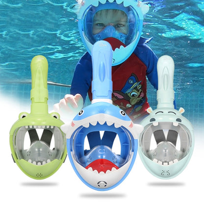 Cartoon Kids Full Dry Diving Mask Swimming Anti-Fog Snorkeling Mask, XS