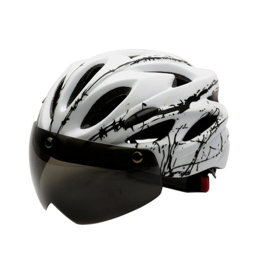 RZ285 Bicycle Outdoor Riding Helmet With Goggles, RZ285 White Black